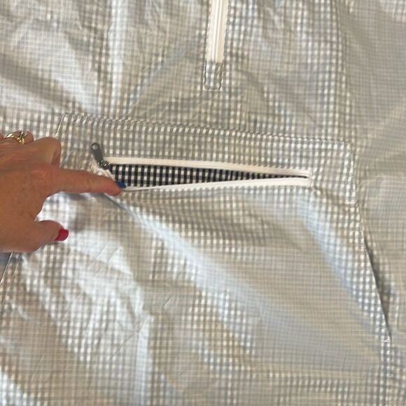 Charles River Syracuse University Navy and White Checkered Rain Jacket Sz Large - Picture 9 of 10